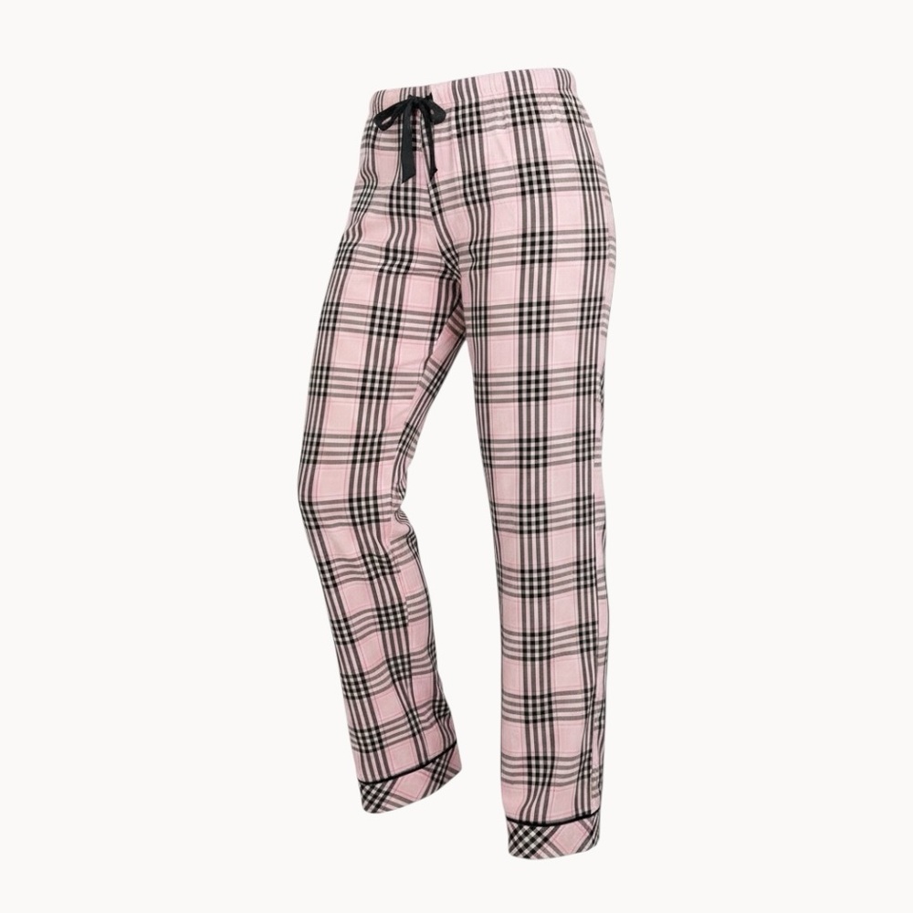 Victoria's Secret Pink Plaid Cotton Flannel Long Pajama Set Relaxed Fit XXL - Picture 5 of 11